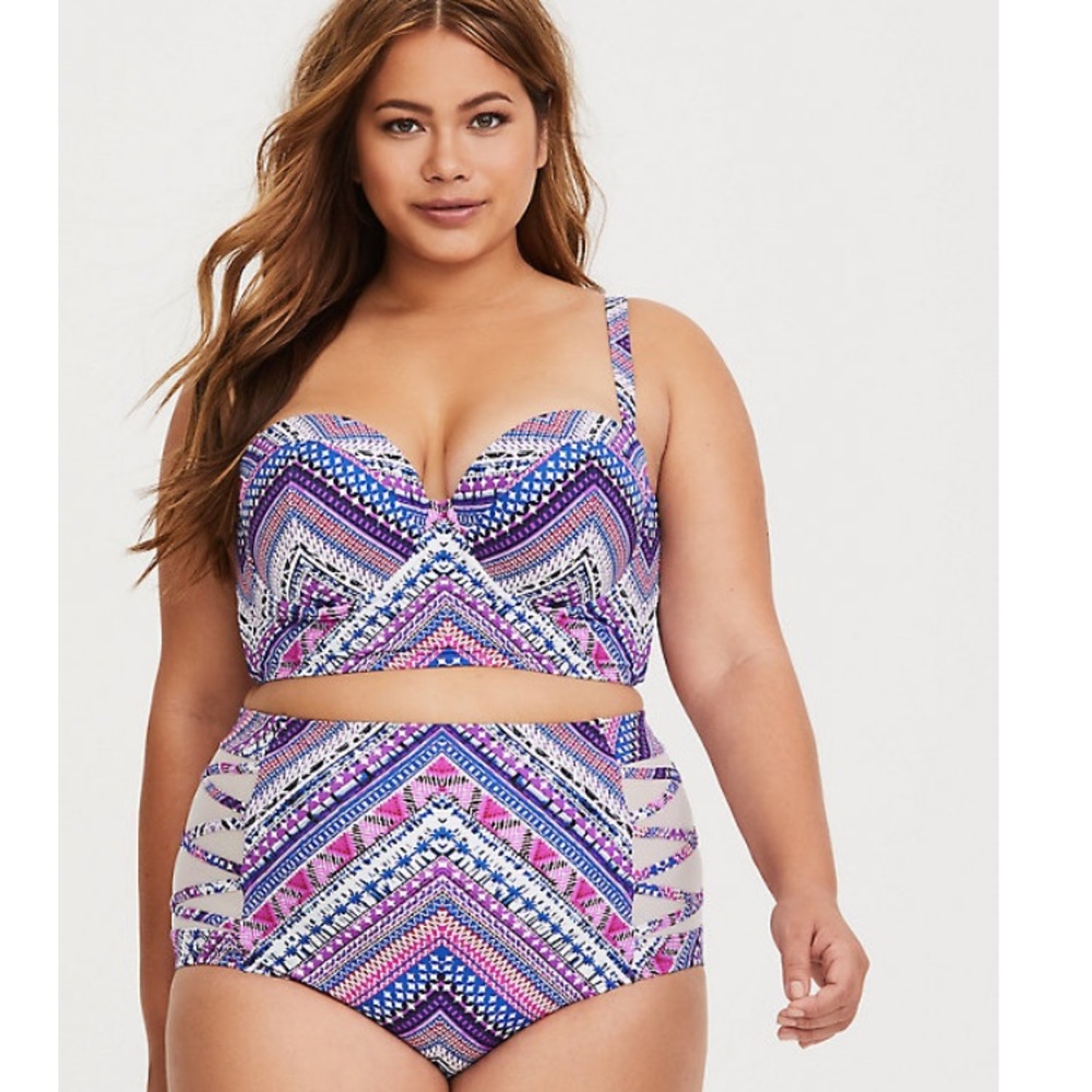 Torrid chevron swim push-up bikini TOP & BOTTOM